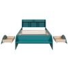 Wood Full Size Platform Bed with 2 Drawers, Storage Headboard and Footboard, Dark Green(Expected Arrival Time: 1.28)