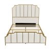 Queen Size Bed Frame,Upholstered Platform Bed & High headboard with Wood Slat Support,No Box Spring Needed,Easy Assembly, Velvet White