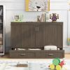 Queen Size Murphy Bed with Built-In Charging Station