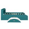 Wood Full Size Platform Bed with 2 Drawers, Storage Headboard and Footboard, Dark Green(Expected Arrival Time: 1.28)