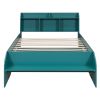 Wood Full Size Platform Bed with 2 Drawers, Storage Headboard and Footboard, Dark Green(Expected Arrival Time: 1.28)