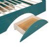 Wood Full Size Platform Bed with 2 Drawers, Storage Headboard and Footboard, Dark Green(Expected Arrival Time: 1.28)