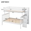 Twin over Full Stairway Bunk Bed with Storage