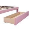 Queen Size Storage Bed Velvet Upholstered Platform Bed with a Big Drawer