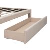 Queen Size Storage Bed Velvet Upholstered Platform Bed with a Big Drawer